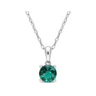 4/5 Carat (ctw) Lab-Created Emerald Solitaire Pendant Necklace product image