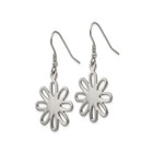 Stainless Steel Large Polished Flower Dangle Earrings product image