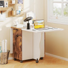 Foldable Rolling Dining Table with Drawers and Cabinets product image