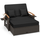 Patio Rattan Daybed Set with 4-Level Adjustment product image