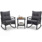 3-Piece Rattan Rocking Chair Set with 2-Tier Side Table product image