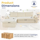 110" L-Shaped Modular Sectional Sofa with Fluffy Cushions product image