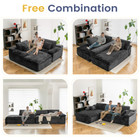 110" L-Shaped Modular Sectional Sofa with Fluffy Cushions product image