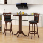 30” Round Pedestal-Base Bar Table with Rubber Wood Frame  product image
