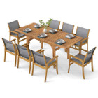 9-Piece Acacia Wood Outdoor Dining Set with Umbrella Hole product image