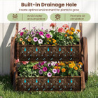 2-Tier Rustic Wood Wagon Planter with Wheels (1 or 2-Pack) product image