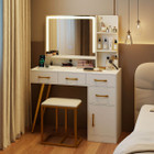 Modern Vanity Desk with Charging Station 3 Light Modes product image