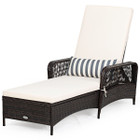PE Rattan Chaise Lounge Chair with Adjustable Backrest product image