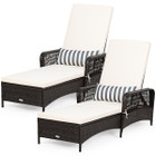 PE Rattan Chaise Lounge Chair with Adjustable Backrest product image