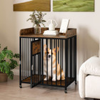 Dog Crate Furniture with Protective Guardrails and Lockable Door product image