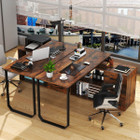 L-Shaped Desk with Power Outlet and Adjustable Shelf product image
