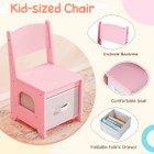 Kids Vanity with 3-Color Lights and 2 Open Compartments product image