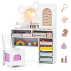 Kids Vanity with 3-Color Lights and 2 Open Compartments product image