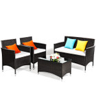 4-Piece Rattan Patio Furniture Set with Table product image