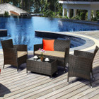 4-Piece Rattan Patio Furniture Set with Table product image