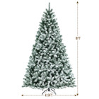 Pre-Lit Snow Flocked Hinged Christmas Tree with Metal Stand product image