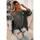Alina Ripped Raw Hem Chunky Pullover Sweater product image