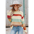 Morgan Crew-Neck Drop-Shoulder Striped Sweater product image