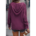 Collins V Neck Ribbed Drop Shoulder Hooded Sweater product image