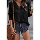 Collins V Neck Ribbed Drop Shoulder Hooded Sweater product image