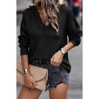 Collins V Neck Ribbed Drop Shoulder Hooded Sweater product image