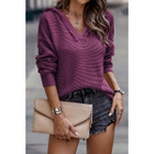 Collins V Neck Ribbed Drop Shoulder Hooded Sweater product image