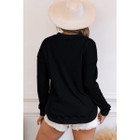 Isabelle Crew Neck Ribbed Trim Waffle Knit Top product image