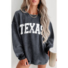 Texas Ribbed Knit Round Neck Pullover Sweatshirt product image