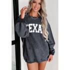 Texas Ribbed Knit Round Neck Pullover Sweatshirt product image