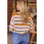 Caroline Striped Hollowed-Knit Loose Sweater product image