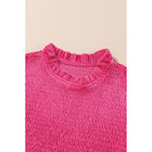 Nina Frilled Neck Smocked Bodice Velvet Dress product image