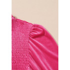 Nina Frilled Neck Smocked Bodice Velvet Dress product image