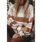 Maggie Striped Knit Puff Sleeve Casual Sweater product image