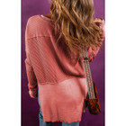 Giselle Exposed-Seam Waffle-Knit Patchwork Top product image