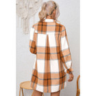 Elise Plaid Pattern Collared Neck Ruffled Sleeve Shirt Dress product image