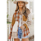 Sutton Plaid Color Block Patchwork Shirt Jacket with Pocket product image