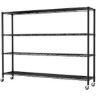4-Tier Heavy Duty Wire Shelf Rack with Wheels product image