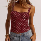 Women's Square Neck Polka Dot Corset Top product image