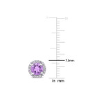 4/5 Carat (ctw) Amethyst Halo Stud Earrings In Sterling Silver product image