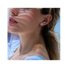 4/5 Carat (ctw) Amethyst Halo Stud Earrings In Sterling Silver product image