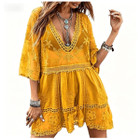 Deep V Neck Lace Embroidered Swimsuit Cover Up product image