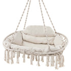 Hand-Woven Rope Hanging Chair with Thick Cushion product image