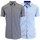 Men's Short Sleeve Solid Classic Dress Shirt (2-Pack) product image