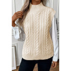 Sylvia Cable Knit High Neck Sweater Vest product image
