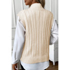 Sylvia Cable Knit High Neck Sweater Vest product image