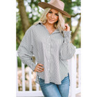 Skye Smocked Cuffed Boyfriend Shirt with Pocket product image