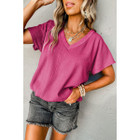 Emerson Crinkled V Neck Wide Sleeve T-Shirt product image