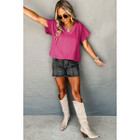 Emerson Crinkled V Neck Wide Sleeve T-Shirt product image