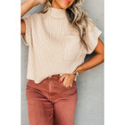 Lindsey Patch Pocket Ribbed Knit Short Sleeve Sweater product image