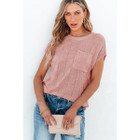Andrea Lattice Textured Knit Short Sleeve Sweater product image